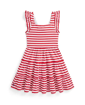 Polo Ralph Lauren Toddler and Little Girls Striped Ruffled Jersey Dress