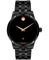 Movado Men's Museum Classic Swiss Automatic Black Pvd Watch, 40mm
