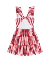 Polo Ralph Lauren Big Girls Striped Ruffled Jersey Dress