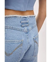 Pcfg Women's High Waist Denim Shorts