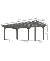 Outsunny 12' x 16' Wooden Pergola, Outdoor Gazebo for Vines,