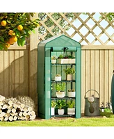 Outsunny 4 Tier Mini house w/ Screen Roof, Reinforced Pe Cover,