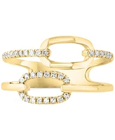 Lali Jewels Diamond Chain Link Double Row Ring (1/6 ct. t.w.) in 14k Gold