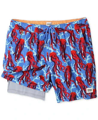Scotch & Soda Men's Under the Sea Jellyfish Graphic Swim Trunks