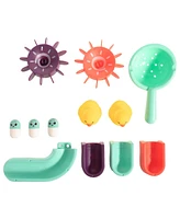 Sperric Toddler Interactive Bathtub Slide Set with Rubber Ducks and Ball – Bath Toys, Puzzle Slide Bath Toy for Kids, Fun Water Slide Bath Toy