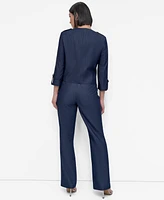 Dkny Women's Roll-Tab-Sleeve Zip-Front Jacket