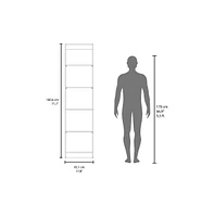 Vinton Xs Bookcase Compact Bookshelf with Multiple Shelves, Natural Oak / White