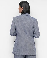 Dkny Women's Linen Blend One-Button Blazer