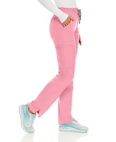 Medichic Petite Terri Stretch Straight Leg Six Pocket Cargo Scrub Pants, Ceil, X Large