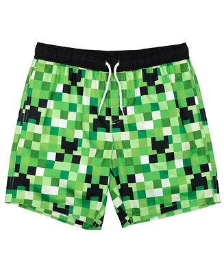 Minecraft Boys Creeper Swim Trunks Bathing Suit