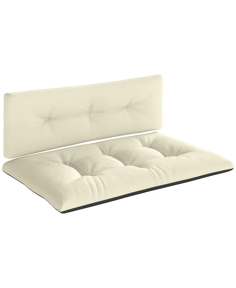 Outsunny 2 Seat Pallet Cushions 3.9 in. Sofa Cushions, Dark