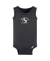 Gerber Baby Boys 4-Pack Sleeveless Onesies Bodysuits, Blue Bike