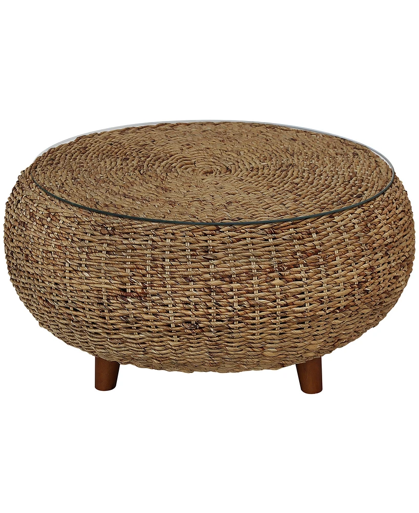Gallerie Decor Stonebridge Coffee Table With Glass Top