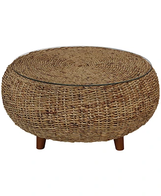 Gallerie Decor Stonebridge Coffee Table With Glass Top