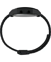 Timex Men's Quartz Digital Black Stainless Steel Watch, 36mm