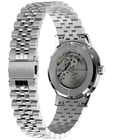 Timex Men's Mechanical Automatic Silver-Tone Stainless Steel Watch, 40mm