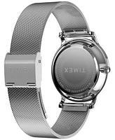 Timex Women's Quartz Analog Silver-Tone Stainless Steel Watch, 34mm