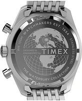 Timex Men's Quartz Analog Silver-Tone Stainless Steel Watch, 41mm