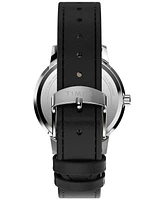 Timex Unisex Quartz Analog Black Leather Watch, 38mm