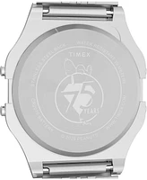 Timex Men's Quartz Digital Silver-Tone Stainless Steel Watch, 34mm