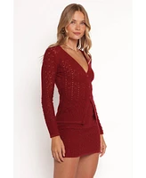 Petal and Pup Women's Suzzie Textured Knit Skirt/Cardi Set