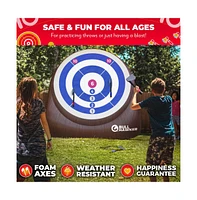 Swooc Bull Hawker | Giant Axe Darts (Over 6ft Tall) w/ 15+ Games | Axe Throwing Game for Backyard w/ Air Pump | Carnival Game
