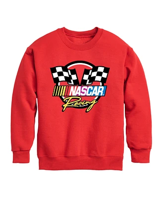 Hybrid Big Boys Nascar Racing Logo Graphic Crew Fleece Sweatshirt