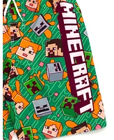 Minecraft Boys Steve Creeper Alex Skeleton Swim Trunks Bathing Suit to