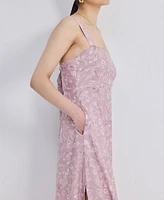 Reistor Women's Perfect Floral Maxi with Tapered Straps Pink