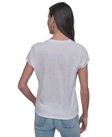 Dkny Jeans Petite Rhinestone-Embellished T-Shirt