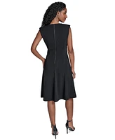 Calvin Klein Women's Scuba-Crepe Faux-Button Dress