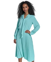 Calvin Klein Women's Tie-Neck Pleated-Skirt Dress
