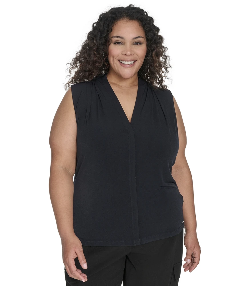 Calvin Klein Plus Sleeveless V-Neck Top