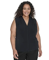 Calvin Klein Plus Sleeveless V-Neck Top
