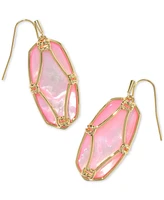 Kendra Scott 14k Gold-Plated Lattice-Framed Mother-of-Pearl Drop Earrings