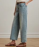 Lauren Ralph Lauren Petite High-Rise Wide-Leg Cropped Jeans