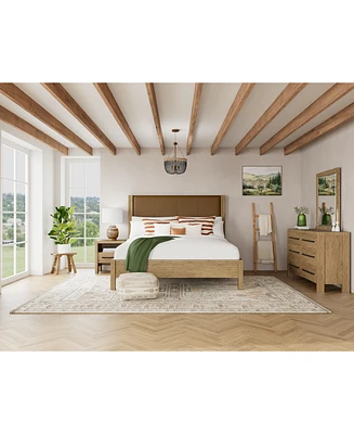 Davie 3-Pc. King Set (Leather Bed, Dresser & -Drawer Nightstand