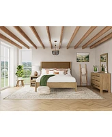 Davie 3-Pc. King Set (Leather Bed, Dresser & -Drawer Nightstand