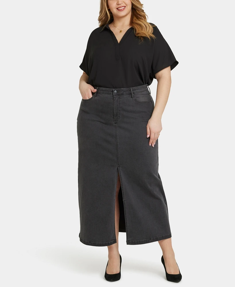 Nydj Plus High Rise Long Skirt