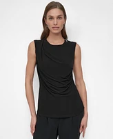 Dkny Petite Draped Sleeveless Top