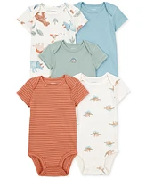 Carter's Baby Boys 5-Pk. Cotton Short-Sleeve Dinosaur Bodysuits