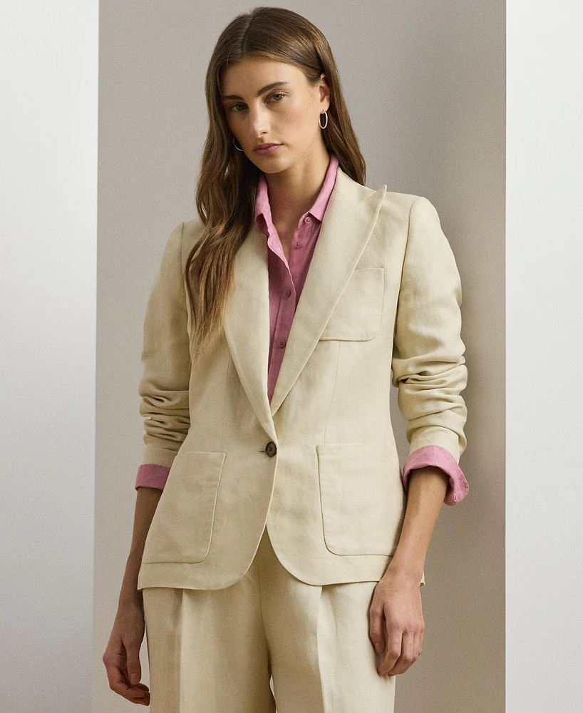 Lauren Ralph Women's Linen-Blend Twill Blazer