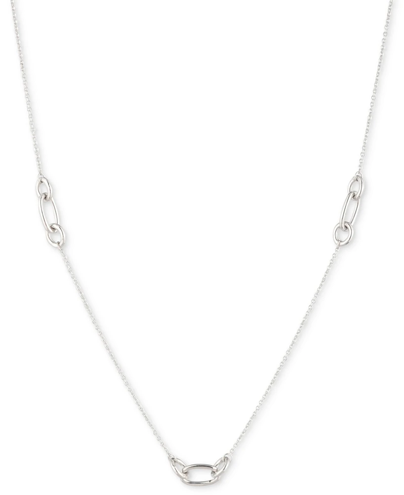 Lauren Ralph Lauren Sterling Silver Link Collar Necklace, 16" + 3" extender