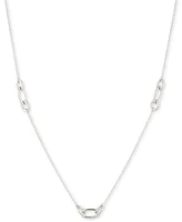 Lauren Ralph Lauren Sterling Silver Link Collar Necklace, 16" + 3" extender