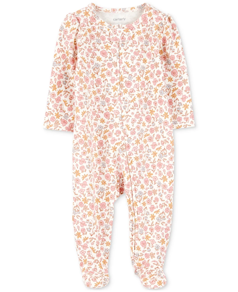 Carter's Baby Girls Cotton Floral Sleep & Play Pajamas