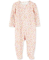 Carters Baby Girl Cotton Hooded Cardigan Cotton Floral Sleep Play Pajamas