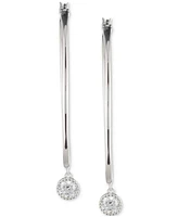 Lauren Ralph Lauren Sterling Silver Cubic Zirconia Charm Hoop Earrings