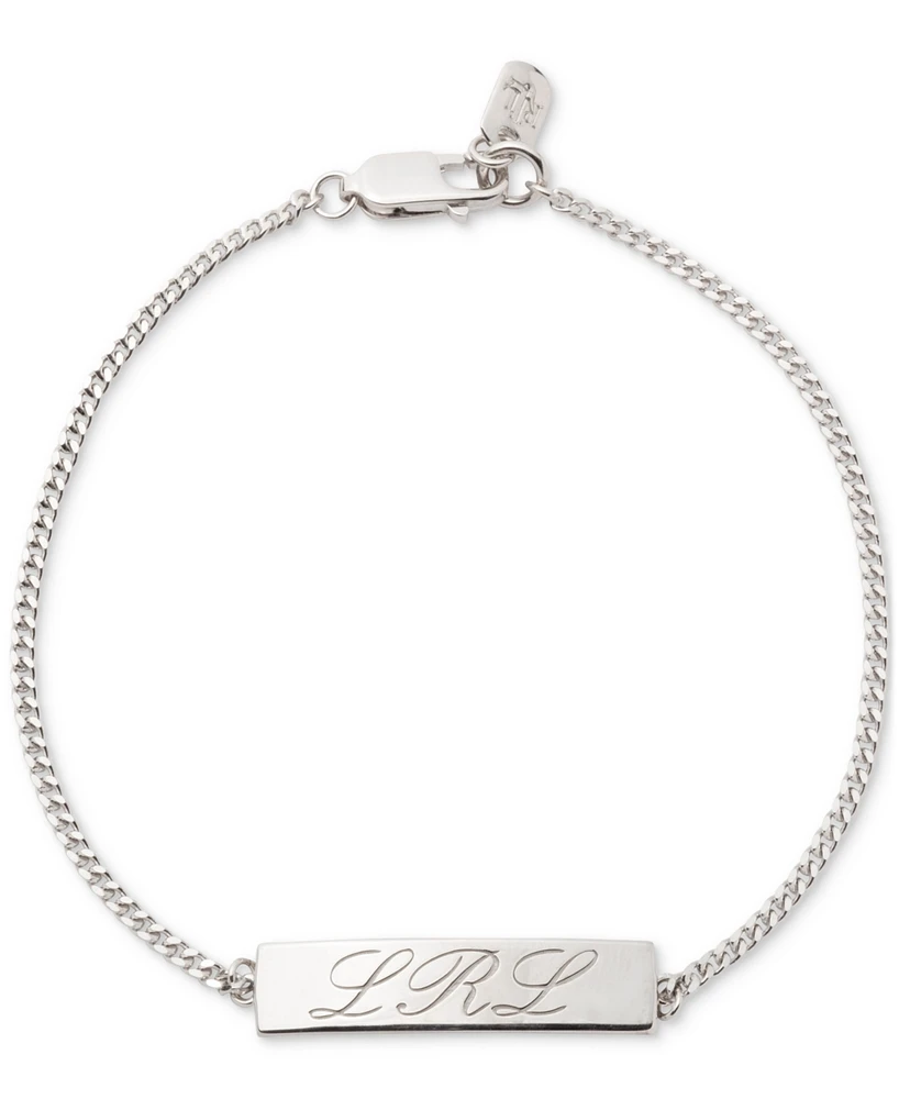 Lauren Ralph Lauren Sterling Silver Logo Script Link Bracelet