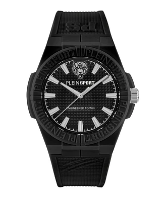 Plein Sport Men's Laserstrike Three Hand Quartz Silicone Strap Watch