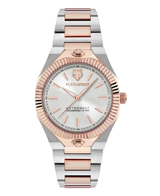 Plein Sport Women's Metronaut Three Hand Quartz Two-Tone Bracelet Watch